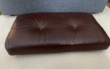 23x12.5x3.5 Inch - Two Button Tufted Brown Leather Cushion - Cushion Only
