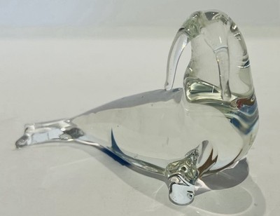 Mid Century Crystal Glass Walrus Figurine Paperweight Canada