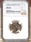 1938-D BUFFALO NICKEL NGC MS66 665011