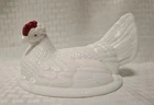 Vintage TOP ONLY: Westmoreland milk glass hen on nest. Length: 6 1/2” Wide: 5”