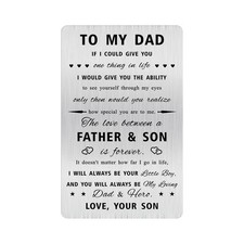 Dad Gifts from Son - To My Dad Stainless Steel Wallet Card - Father Son Senti...