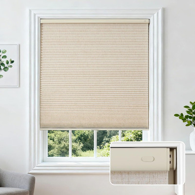 Cordless Linen Cellular Blinds, Light Filtering & Insulating, 36'' W x 64'' H