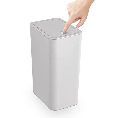 Bathroom Trash Can with Lid, 2.6 Gallon / 10 Liter Small Garbage Can with Pre...