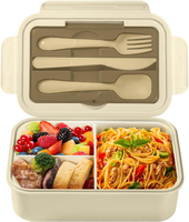Lunchbox Brotdose Mit Besteck Erwachsene Kinder 1400ML Bento Box FüR Mikrowelle,