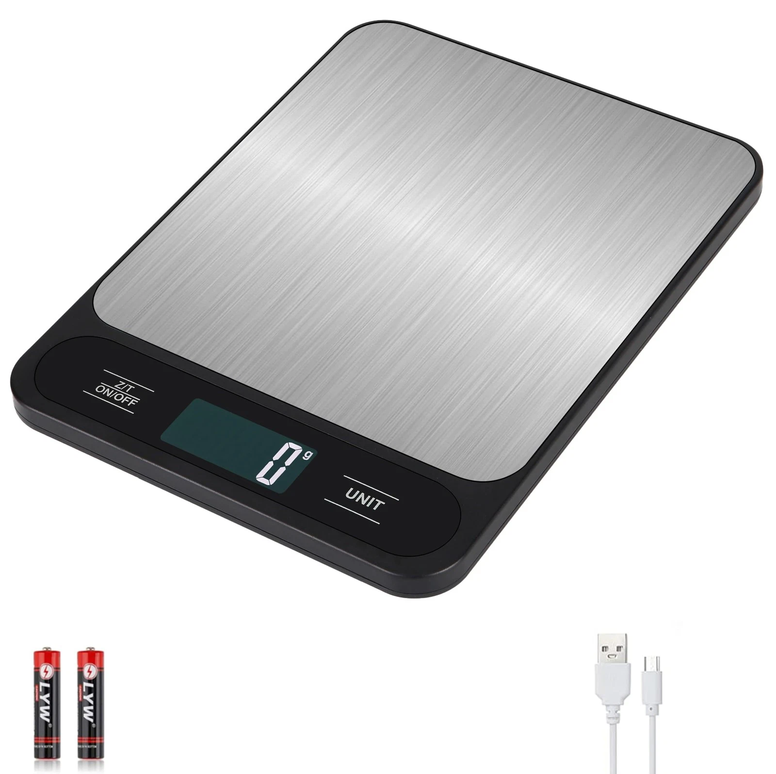Digital Kitchen Scale 33lb/15kg Food Grams Ounces Baking Prep USB Power
Opens in a new window or tab