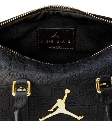 Nike Air Jordan Jumpman Monogram Mini Duffle Bag 3L Black Gold