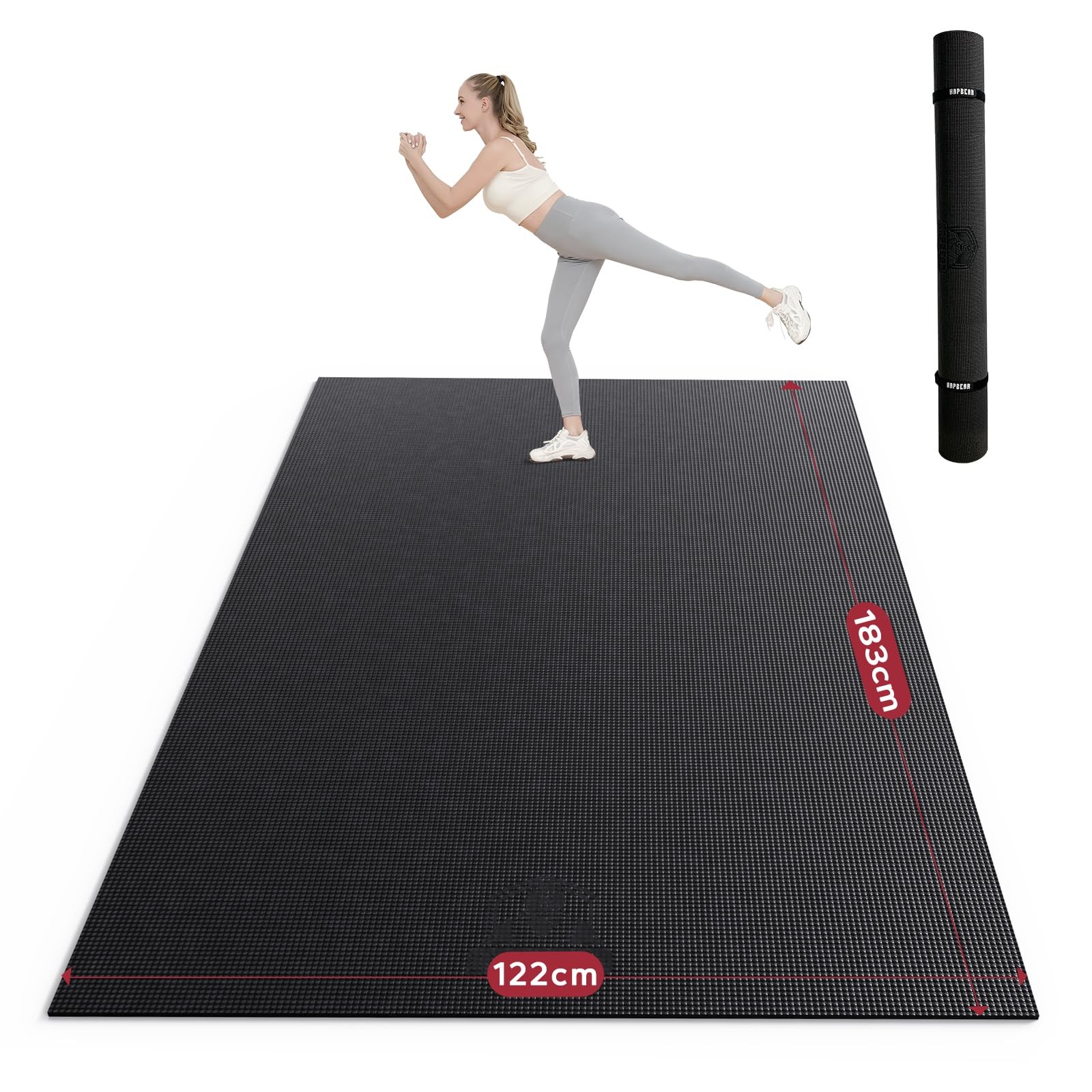 HAPBEAR Large Yoga Mat-6'×4'(183×122cm), Non-Slip, Ultra Durable, 0.31''(8mm)...