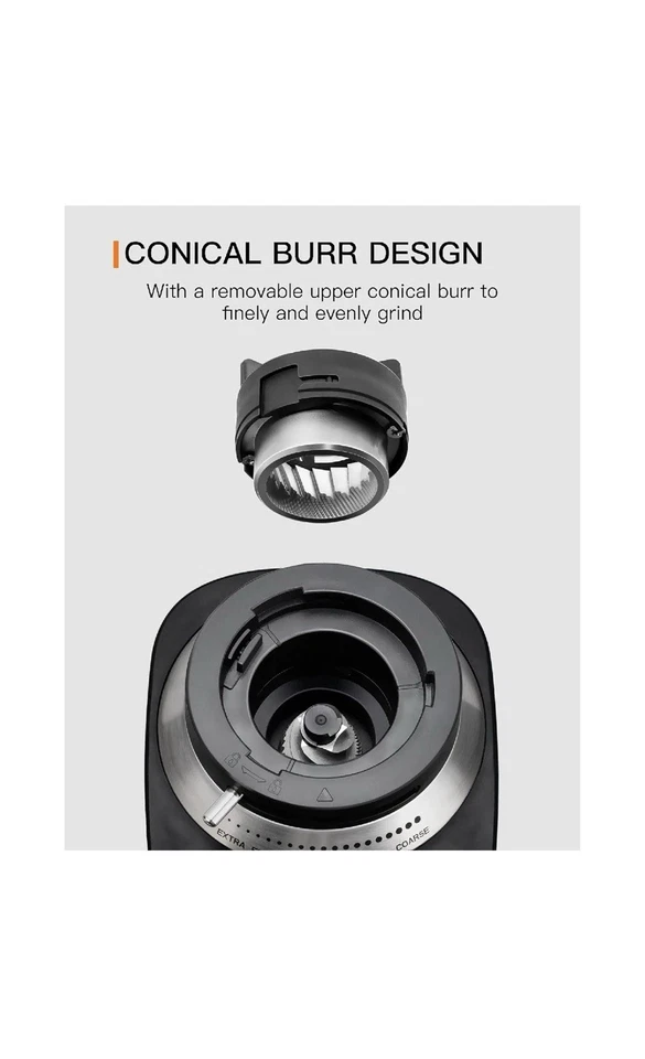 Molinillo de café eléctrico con rebabas cónicas 19 ajuste de molienda preciso *NUEVO caja dañada* Foto 3 de 4