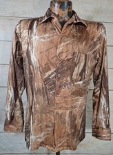 60's 70's Vintage SEARS Kings Road Shirt Mens M Abstract Brush AOP Disco MCM