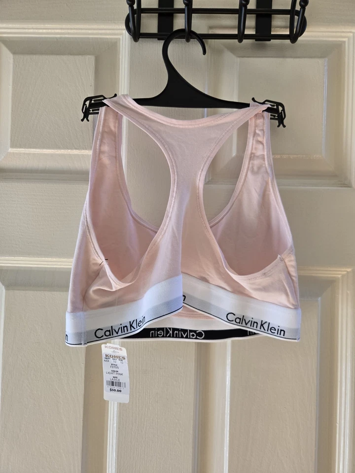 NEW Calvin Klein Modern Cotton Unlined Bralette (Light Pink, Large) - Image 3 of 4
