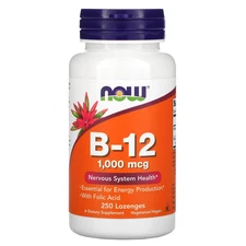 Now Foods B-12 1 000 mcg 250 Lozenges GMP Quality Assured, Kosher, Vegan,