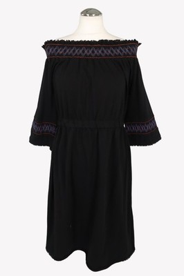 Whistles Damen Kleid Gr. 40 (UK 14) Schwarz Baumwolle A-Linie Dress