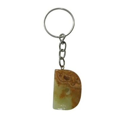 Handgefertigter Schlüsselanhänger Onyx Marmor Alphabetisch
