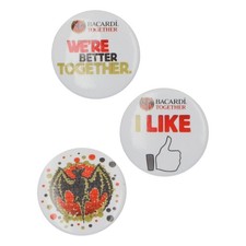 Bacardi Rum 3x Pins Anstecker Button Set aus ...