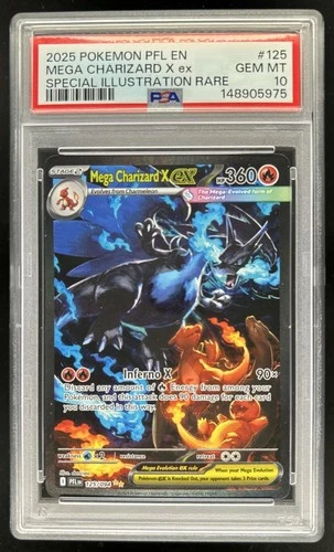 2025 Pokemon PFL Mega Charizard X ex Special Illustration Rare #125/094 PSA 10