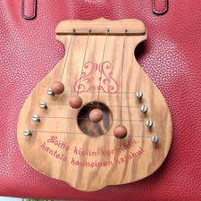 Handmade Wooden Harp, Natural Finish Brown,