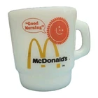 1 Vintage Fire King McDonalds Good Morning Milk Glass Anchor Hocking Coffee Mug
