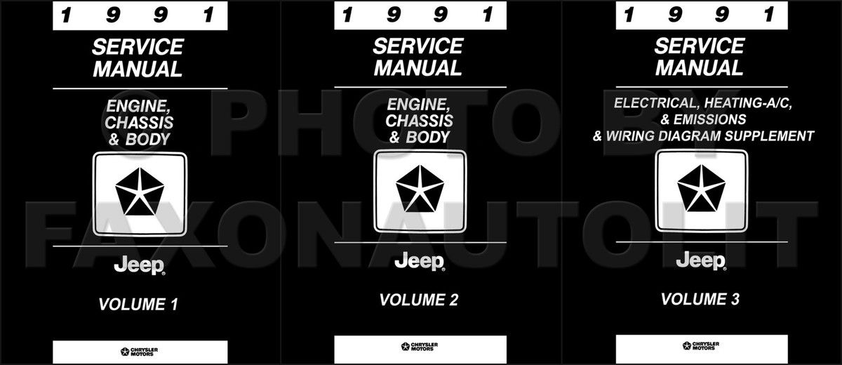 1991 Jeep Shop Manual Set Wrangler Cherokee Comanche Grand