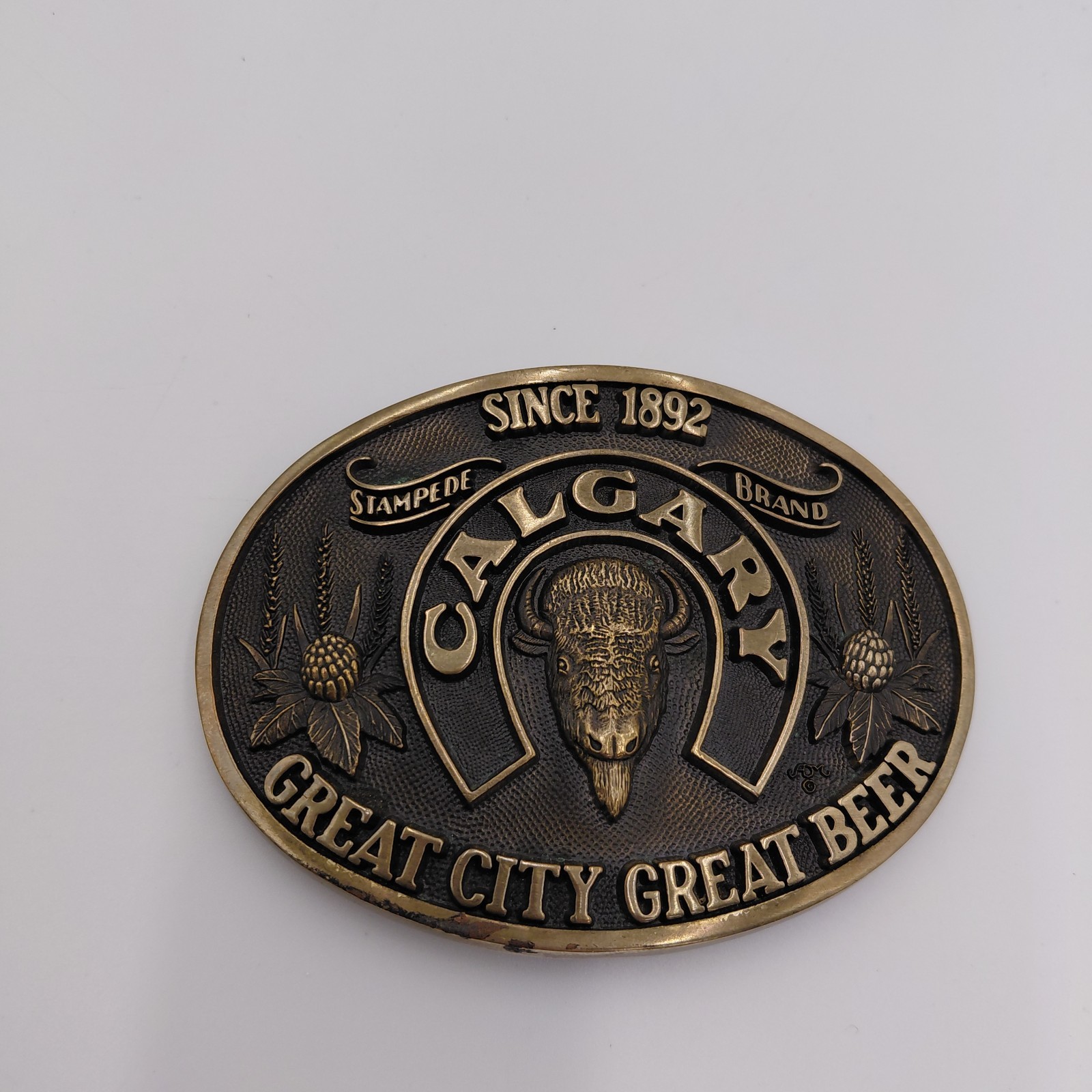 Calgary Solid Brass Presentation Series Rodeo Cow… - image 1