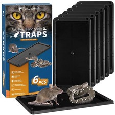 LULUCATCH Mouse Traps, 6 Pack Large Glue Traps 6 Pack, Black