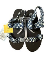 Cat  Jack Toddler Girls Blue/White Strap Sandal - Size 12 Floral Brand New
