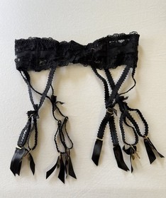 Agent Provocateur Black Suspenders Garter Belt Size 3