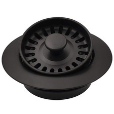 Garbage Disposal Strainer and Stopper with Decorative Disposal Flange in Blac...