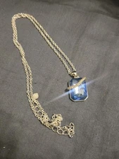 AVON Divine Necklace & Pendant is Light Blue/Silvertone
