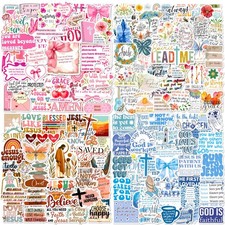 Bible Verse Stickers 200 Pcs Christian Scripture Sticker 2-3.2 Inch, Colorful