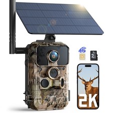 4G LTE Cellular Trail Cameras with 2K HD Live Feed, Game with SD & SIM Card 0...