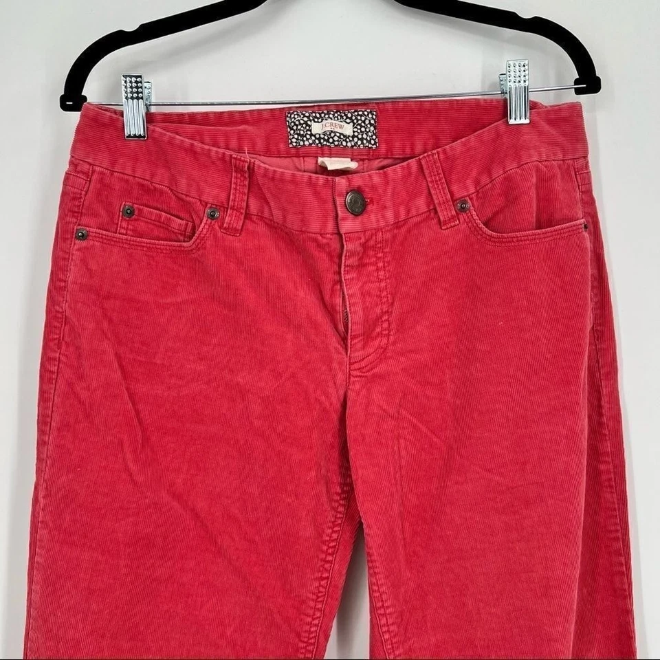 Y2K J. Crew Salmon Pink Bootcut Cords Corduroy Size 8 short - Image 2 of 4