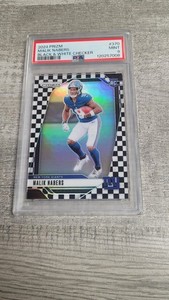 2024 Panini Prizm Black & White Checker Prizm Malik Nabers RC #370 SSP PSA 9
