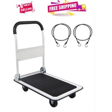 Modern Folding Utility Cart - 4-Wheel, 330lbs Capacity, Ideal for Home  Garden