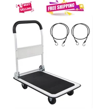 Modern Folding Utility Cart - 4-Wheel, 330lbs Capacity, Ideal for Home & Garden