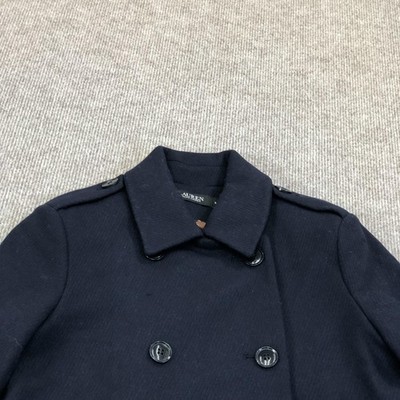 Lauren Ralph Lauren Wool Pea Coat Womens 6 Navy Double Breasted