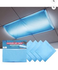 12 Fluorescent Light Covers Magnetic 2x4 Classroom Office Filters EUC