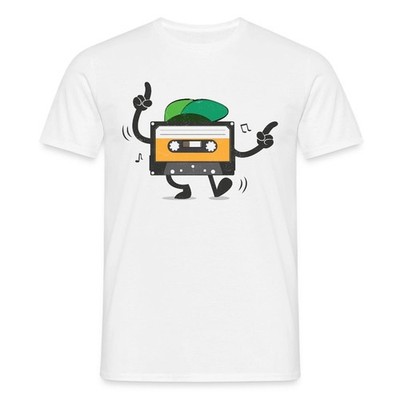 Tanzende Kassette Tape Retro Vintage 80er 90er Männer T-Shirt