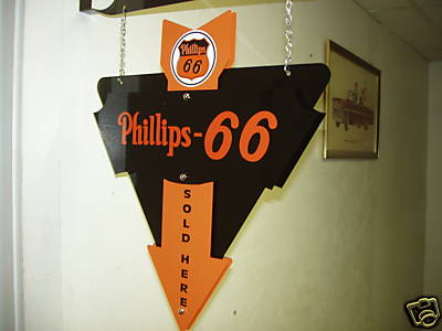 PHILLIPS 66 1940S 1950S 1960S NOSTALGIC HANGING SIGN 3D GAS OIL