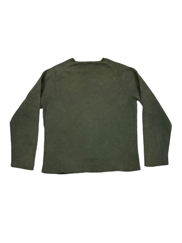 Tavik Modern Beach Culture LARGE Crew Neck Crop Hip Length Sweatshirt Green - Picture 10 of 13