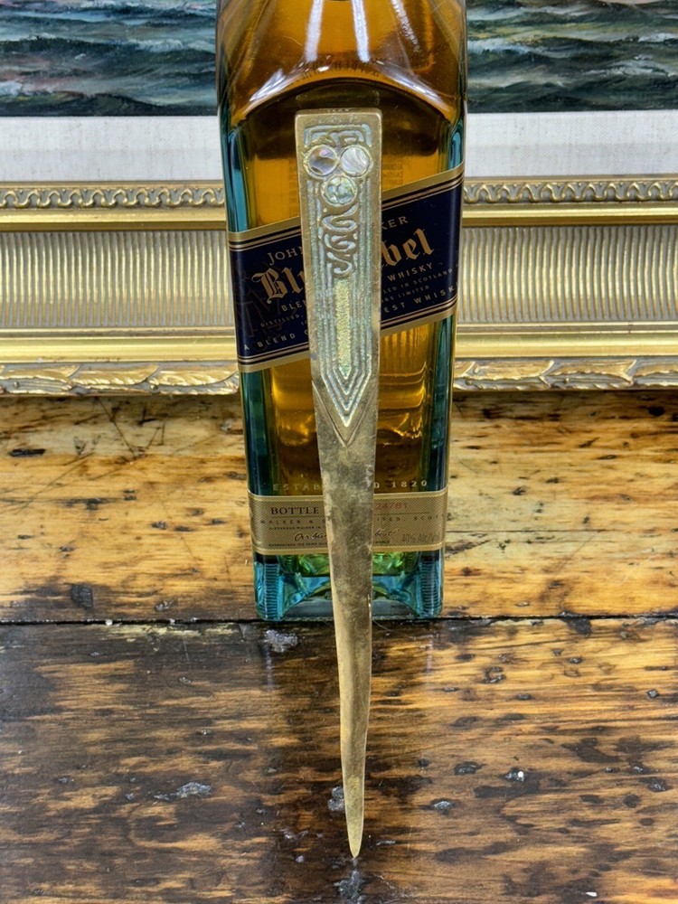 Antique Early 20c Tiffany Studios Bronze ABALONE Letter Opener Knife #1163 USA