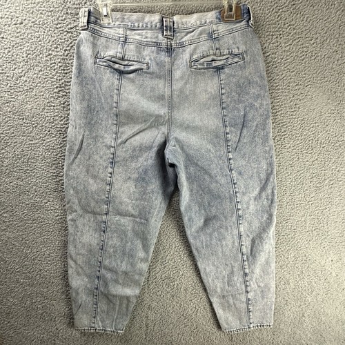 American Eagle Jeans Womens 16 Mom Retro Acid Wash Bleached Pleated Barrel Pants - Picture 2 of 16