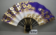 Japanese Folding Fan KYOTO Traditional Sensu Mai Ougi SAKURA Cherry Blossom 1640