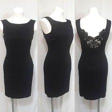 Laundry by Shelli Segal Black Lace Backless Bodycon Party Cocktail Dress US 4