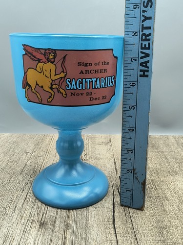 Vintage 1970's 8” Tiara Glass Zodiac Sign (You Choose) Astrology Goblet Chalices - Picture 4 of 32