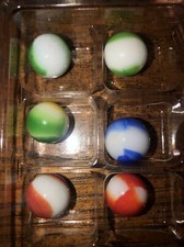 Marble King Rainbows Vintage Lot Of 6 In Case   