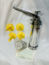Cookie Press Food Cake Cookie Decorator Baking VillaWare Unused Set Metal Body