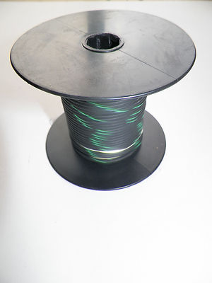 100 FOOT SPOOL 16 GAUGE GXL HI TEMP WIRE BLACK/GREEN STRIPE AUTOMOTIVE   FEET