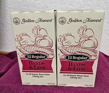 Golden Harvest 12 Regular Mason Jar Canning Bands and Lids ( 2 boxes )