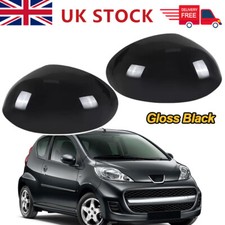 2X Wing Mirror Cover Cap Case For Peugeot 107 Citroen C1 Toyota Aygo Gloss Black