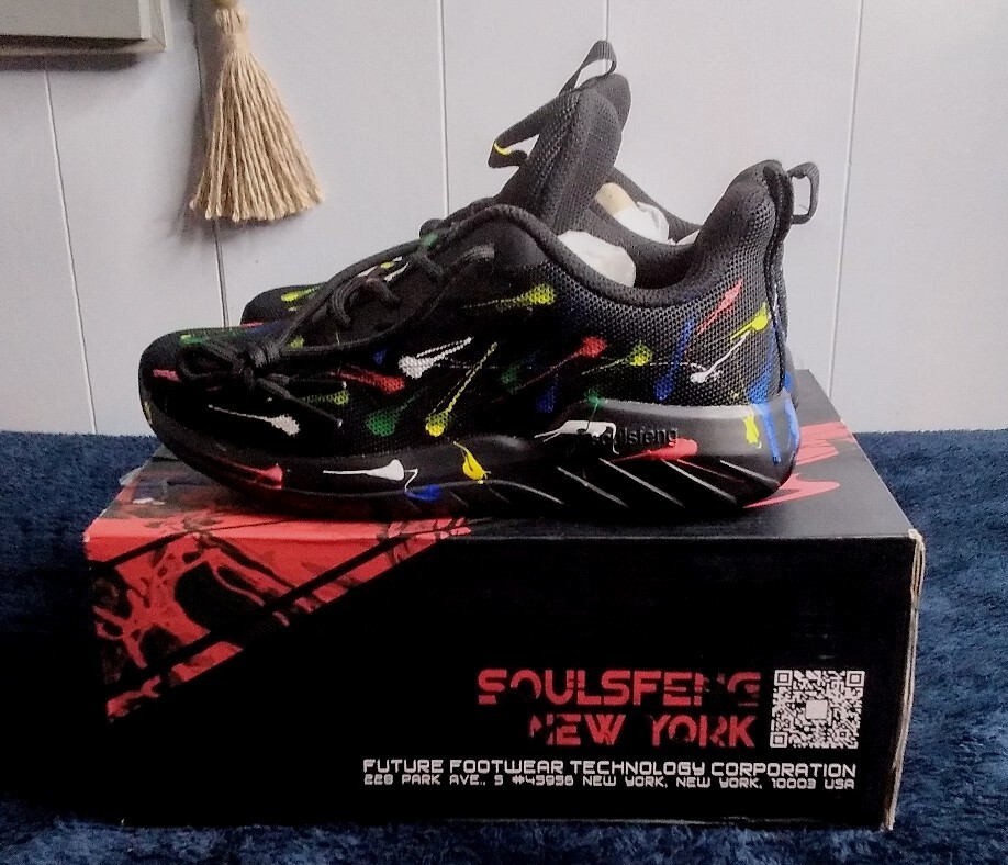 Soulsfeng Running Shoes Olympic Spray Sneakers Womens Sz 5.5 Mens Sz 4 NEW-image